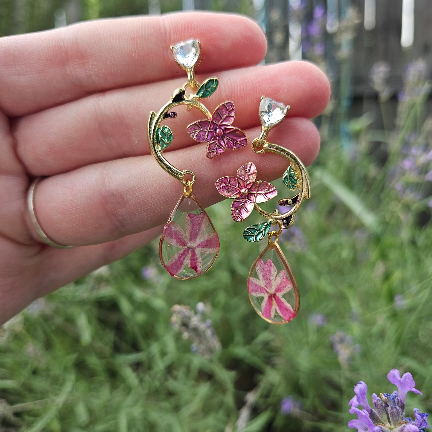 Pink Verbena Dangles