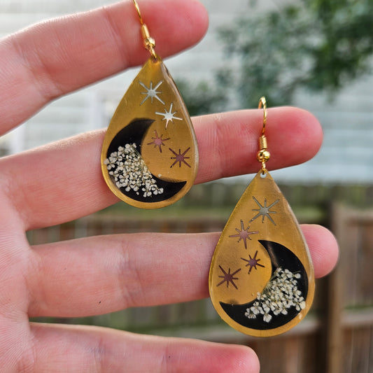 Celestial Deco Moon Dangles