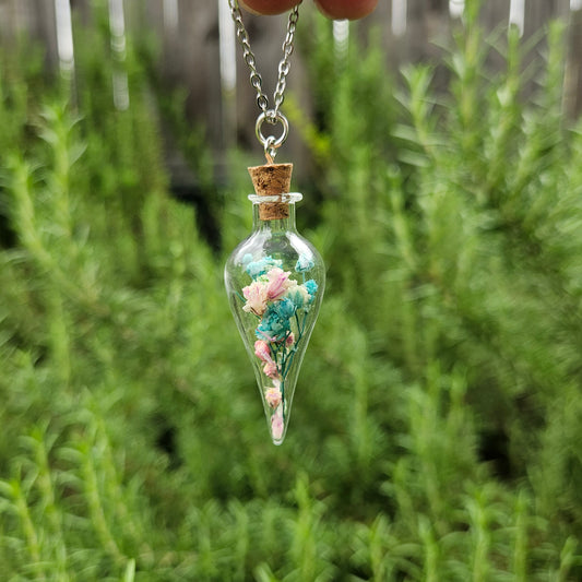 Dried Flower Bottle Necklace