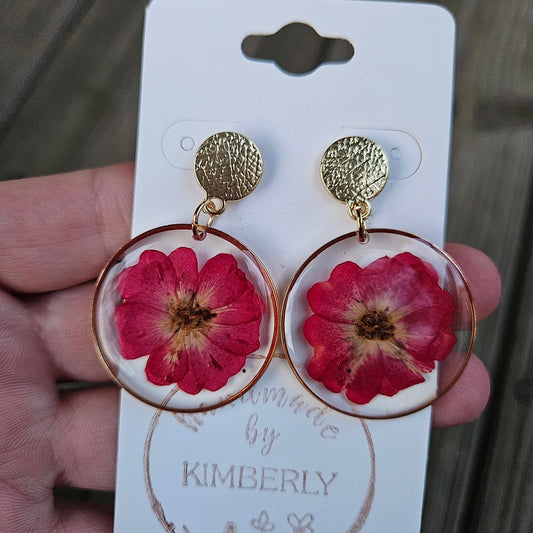 Pressed Rose Earrings