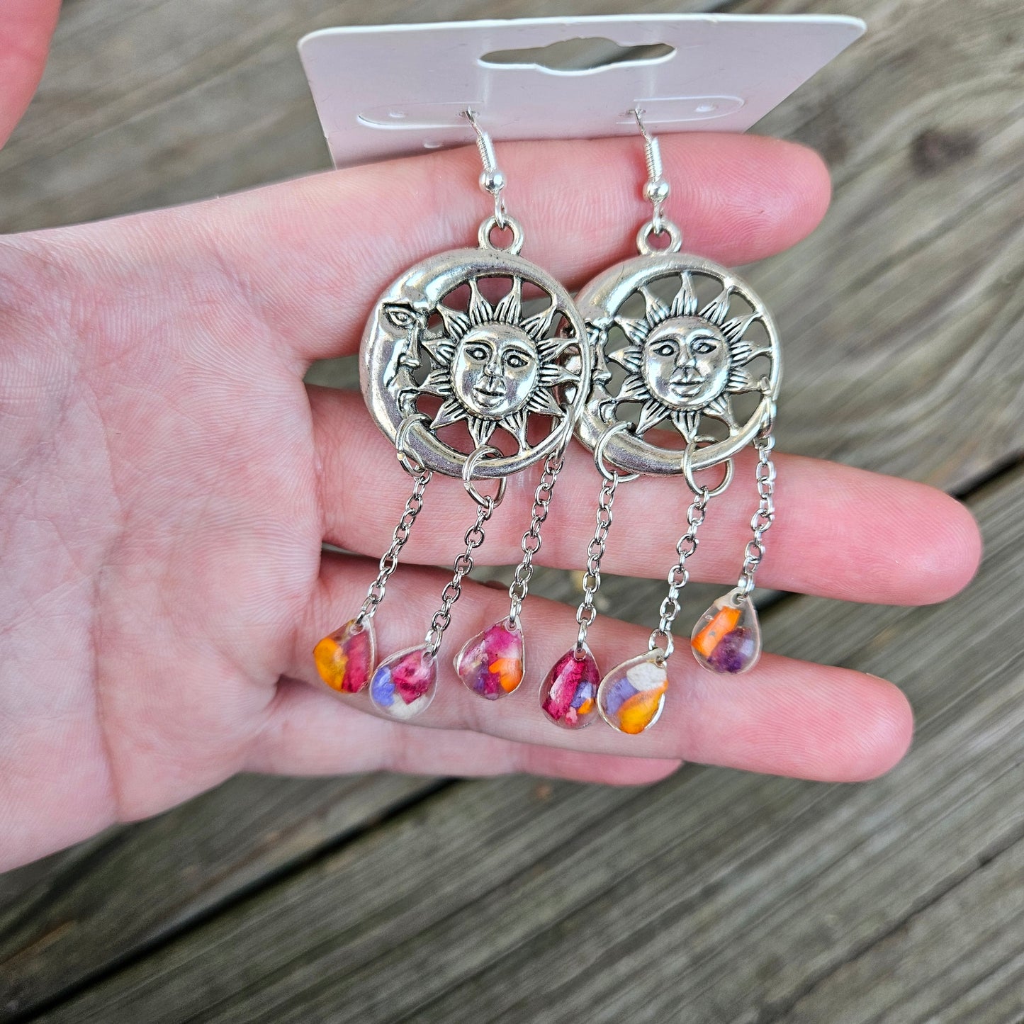 Celestial Earrings with Petal Confetti