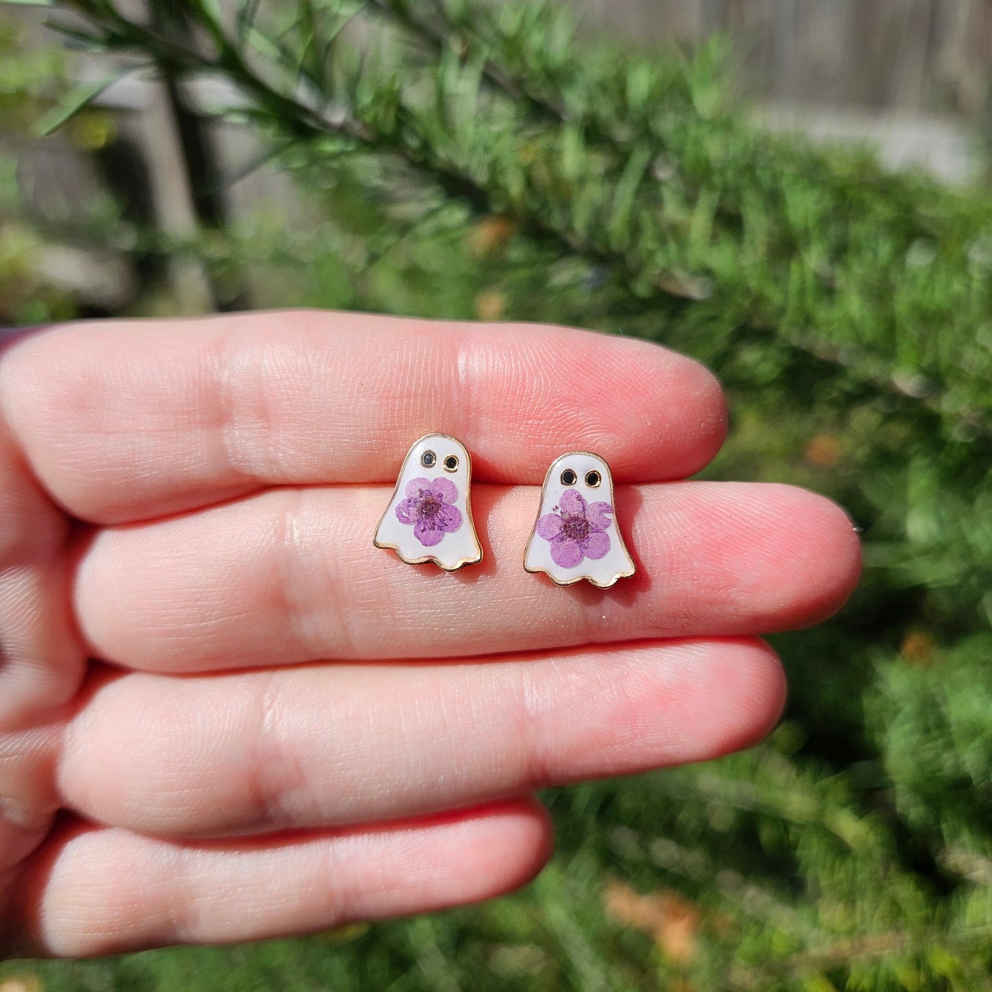 Floral Ghost Studs