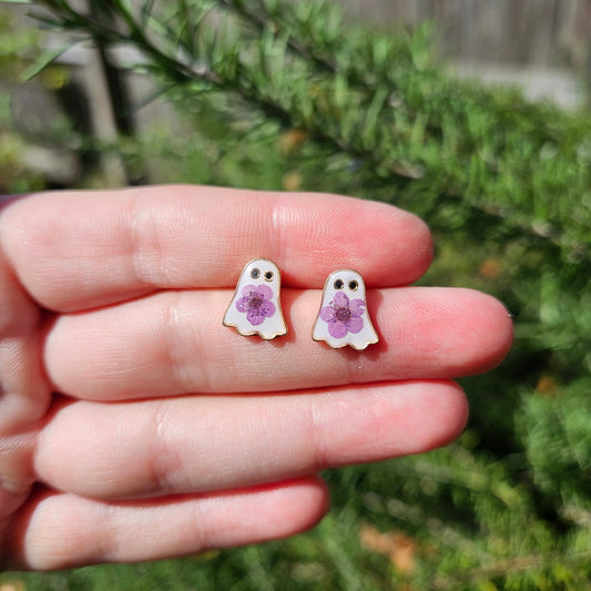 Floral Ghost Studs
