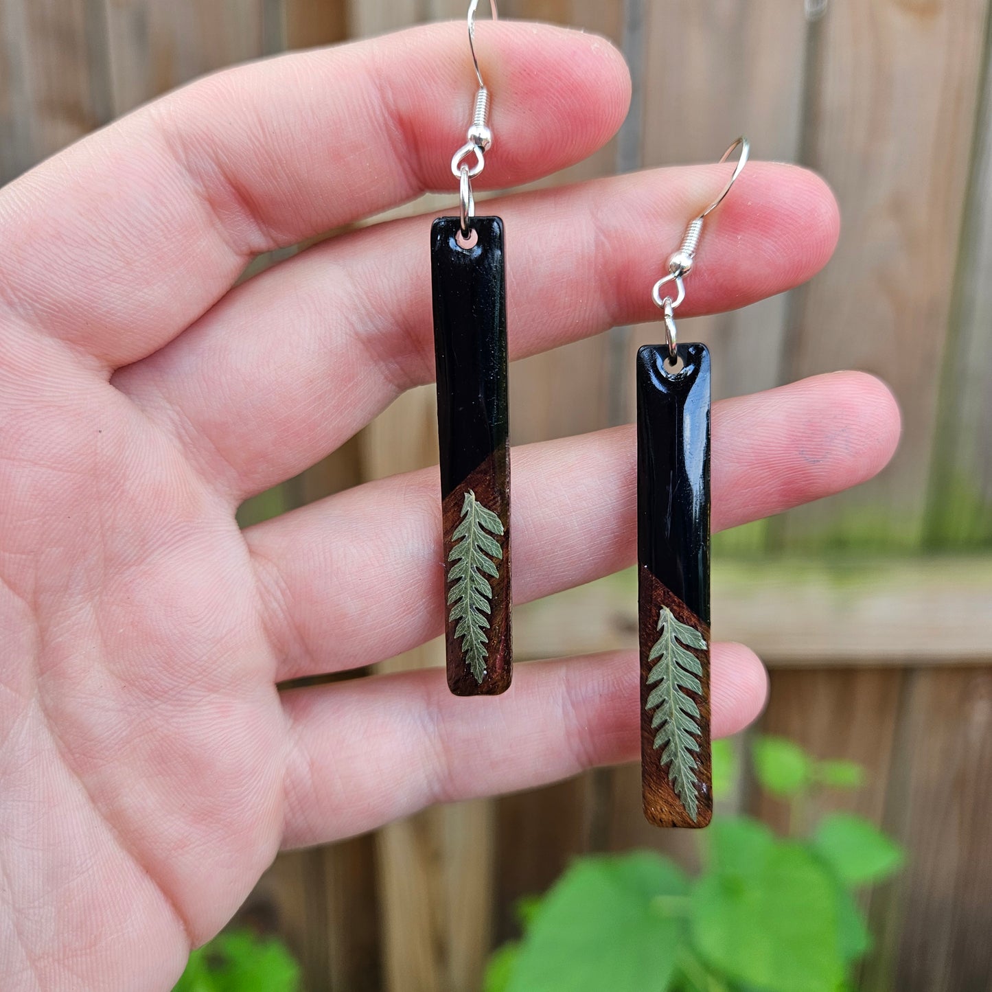 Wooden Fern Dangles