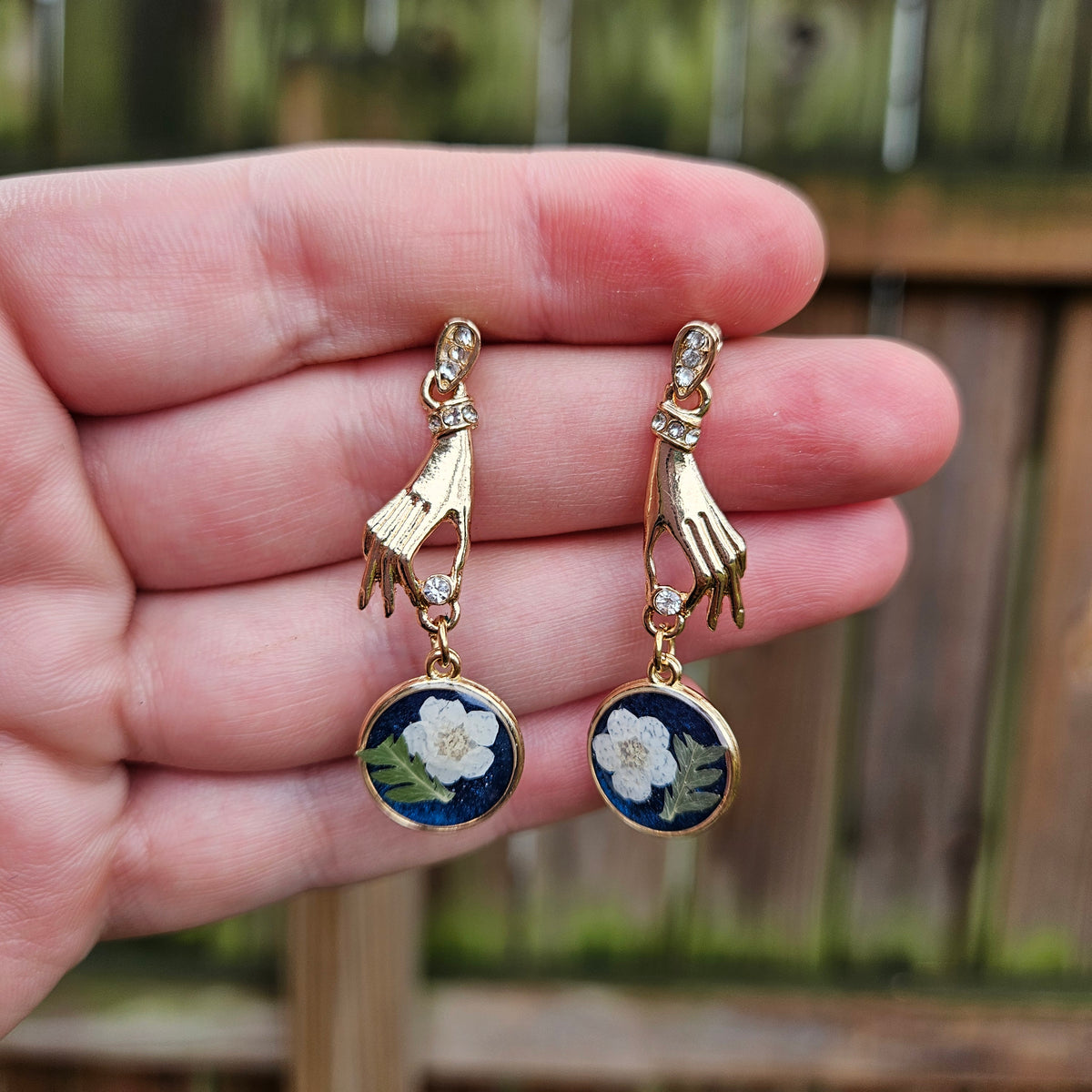 Floral Hand Earrings
